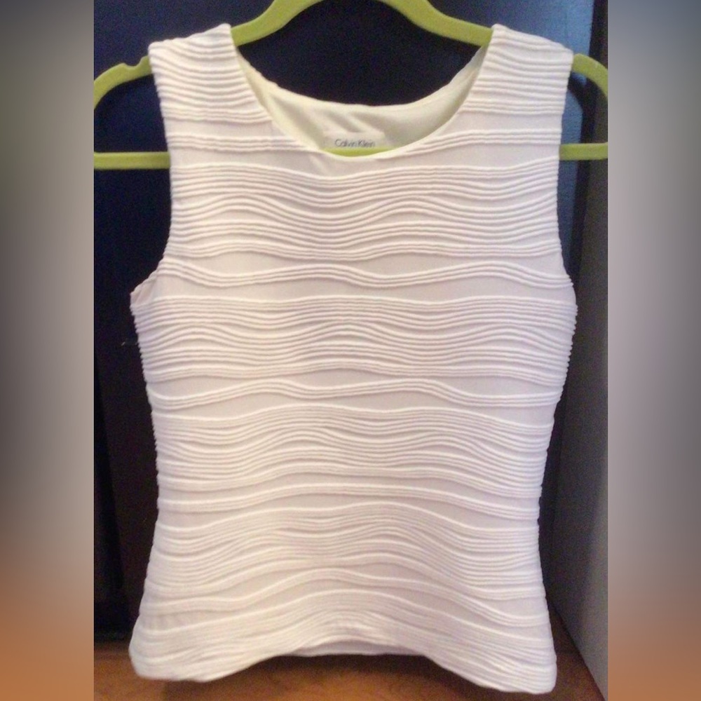 Calvin Klein Sleeveless Fully Lined White Top Size XS